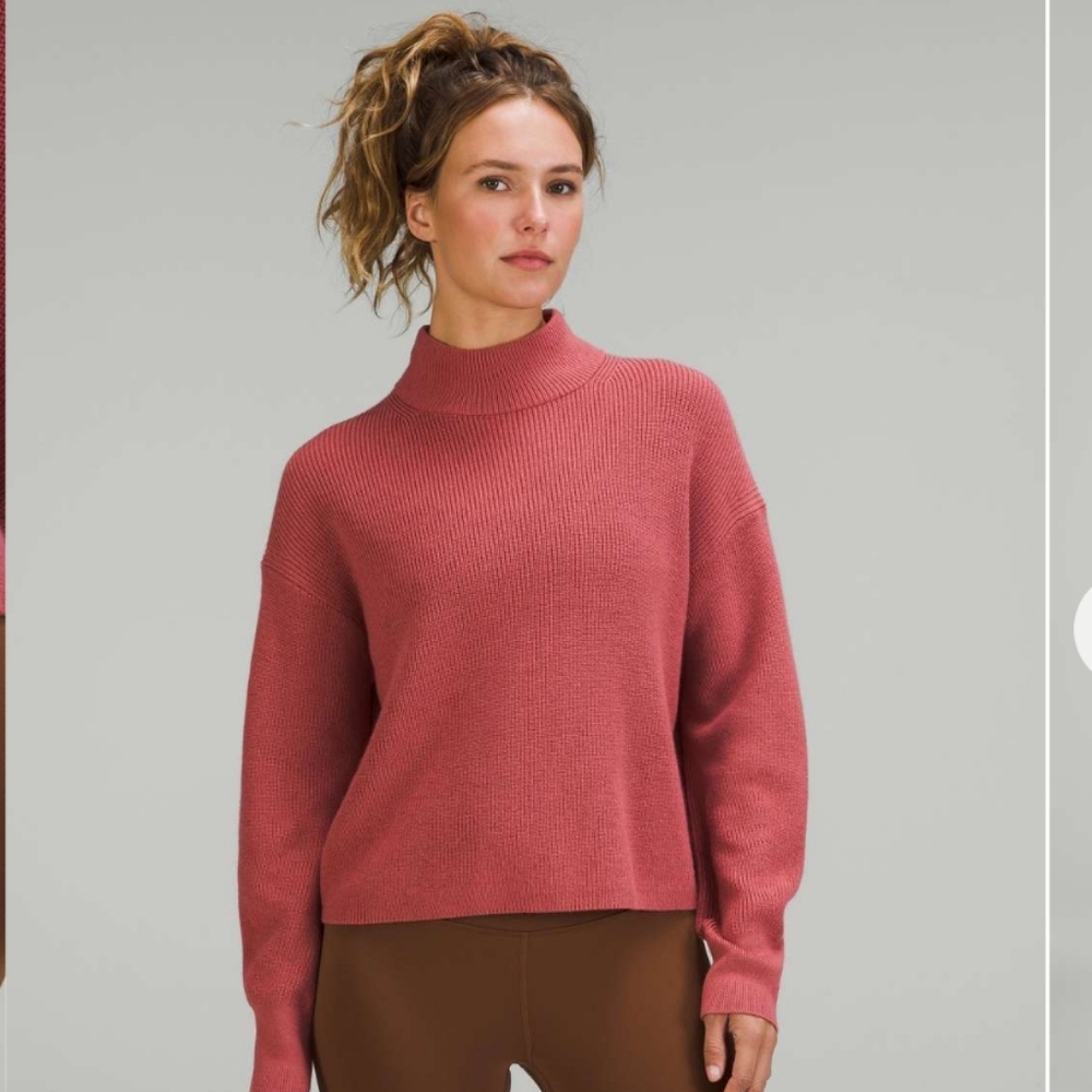 lululemon athletica Pink Cowl Neck Sweater